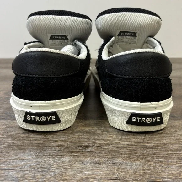 🔥 Straye “Logan Puff” Flame Sneakers Black & White 7M / 8.5W Like New in Box